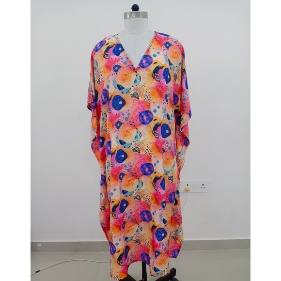 Gypsie Blu Dresses & Skirts - Sexy Maxi Kaftan Dress Multi Colors Polyester